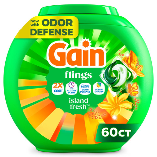 Gain flings laundry detergent - gain,
